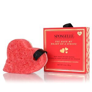 Spongellé Boxed Heart Carnelian Rose Scented Body Wash Bath Sponge Body Buffer